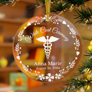 White Coat Ceremony Gift for Women Personalized White Coat Ornament Medical School Acceptance Gift Physical Therapy Future Doctor Gift