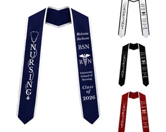Nursing Stole RN BSN MSN Nursing Graduation Sash