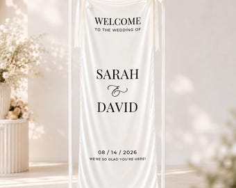 Custom Wedding Welcome Banner Minimalist Wedding Sign