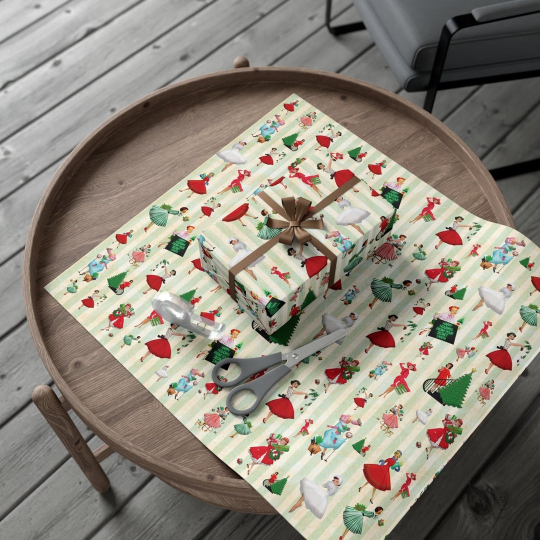 Mid Century Modern Gift Wrap Paper Retro Christmas Wrapping Paper MCM ...