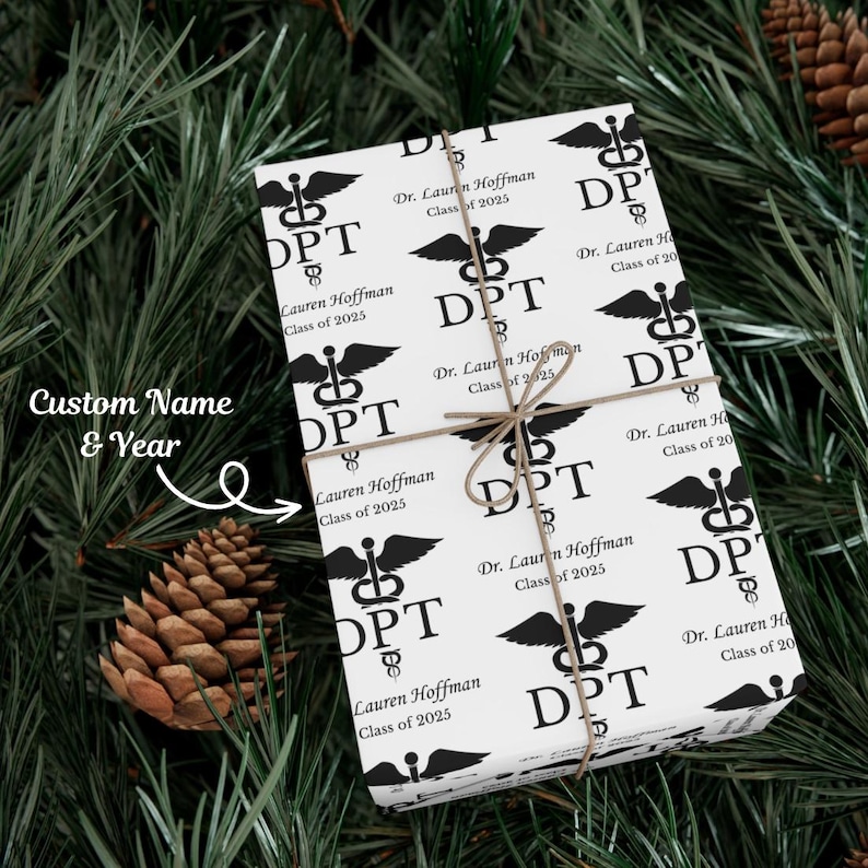DPT Graduation Gift Wrap Paper Doctor of Physical Therapy Gift Wrapping DPT Graduate Dpt Gift White Coat Ceremony Physical Therapy DPT Paper