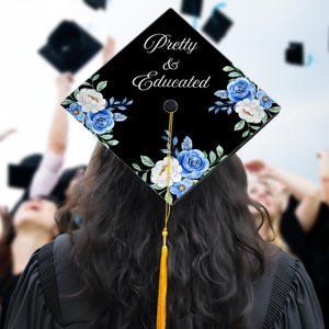 Graduating Promotion Hat Graduation Cap Topper for Women Pretty & Educated Grad Cap Decor - Etsy