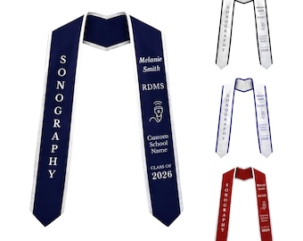 Sonography Graduation Stole RDMS Ultrasound Sash