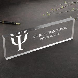 Gift for Psychologist Desk Nameplate Psychology Student Graduation Gift Therapist Office Decor School Psychologist Gift Psychology Desk Sign
