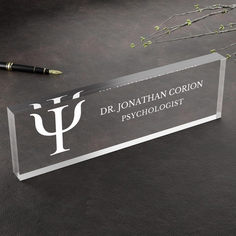 Gift for Psychologist Desk Nameplate Psychology Student Graduation Gift Therapist Office Decor School Psychologist Gift Psychology Desk Sign
