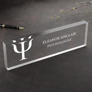Gift for Psychologist Desk Nameplate Psychology Student Graduation Gift Therapist Office Decor School Psychologist Gift Psychology Desk Sign