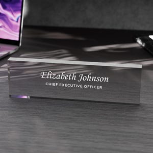 Custom Desk Nameplate for Desk Decor Office Coworker Gift for Boss Desk Sign Promotion New Job Office Gift Acrylic Name Plate Graduation