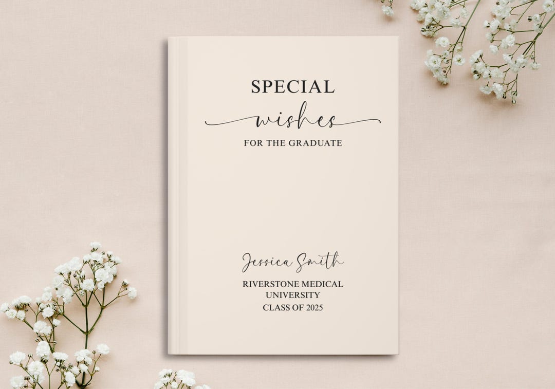 Graduation Message Book Graduation Advice and Wishes Book Custom Grad Party Guest Book Class of ...