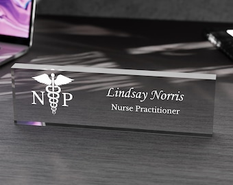 Nurse Practitioner Graduation Gift NP Graduation Gift for NP Name Plate Family Nurse Practitioner Desk Sign FNP Name Sign Np Office Decor