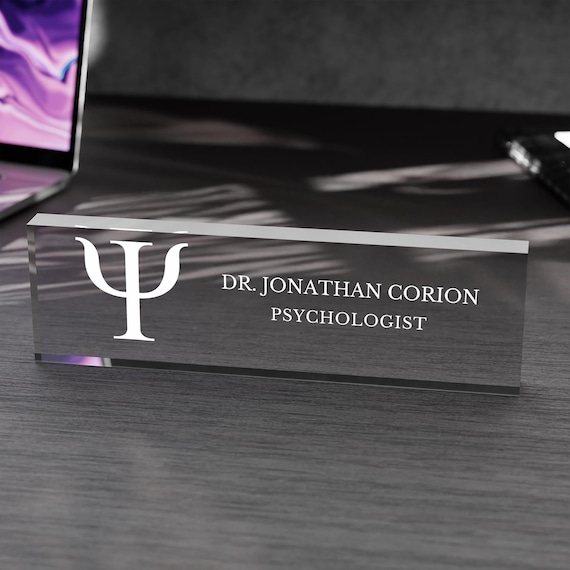 Gift for Psychologist Desk Nameplate Psychology Student Graduation Gift Therapist Office Decor School Psychologist Gift Psychology Desk Sign