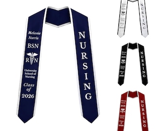 RN Graduation Stole Custom Nursing Stole Registered Nurse BSN MSN Graduation Sash Class of 2026
