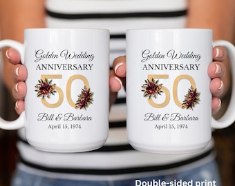 50th Anniversary Gift for Parents Custom 50 Wedding Anniversary Gift Anniversary Mug Personalized Gift for 50th Anniversary Gift for Couple
