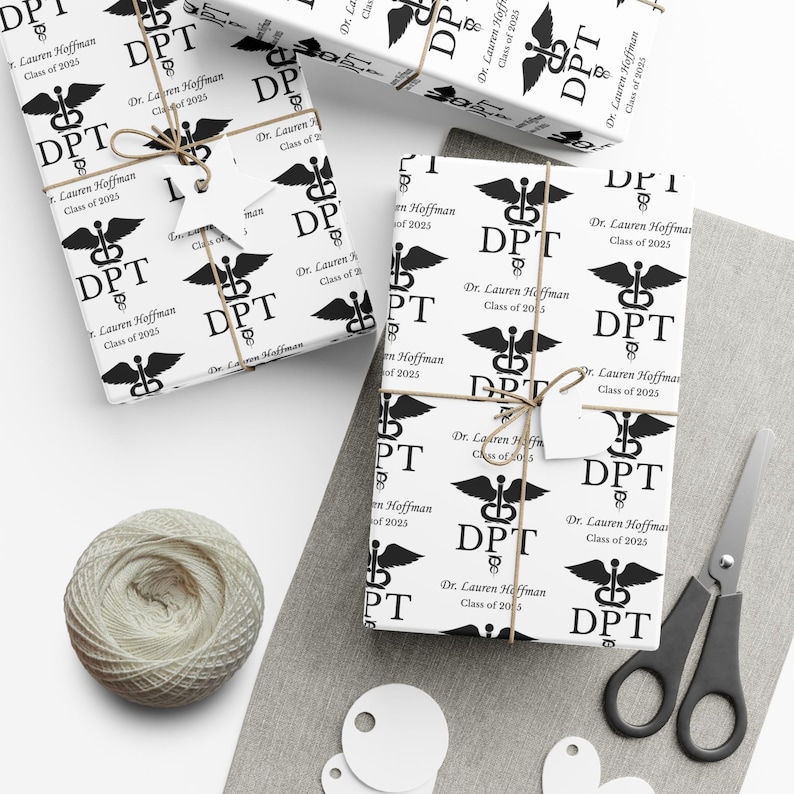 DPT Graduation Gift Wrap Paper Doctor of Physical Therapy Gift Wrapping DPT Graduate Dpt Gift White Coat Ceremony Physical Therapy DPT Paper