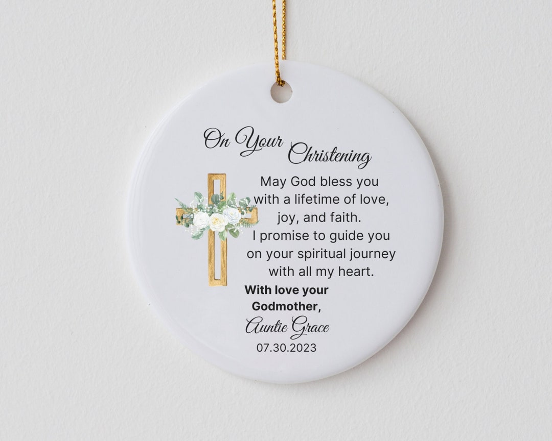 Promise to Godchild Ornament Christening Gifts Baby Etsy