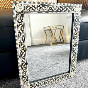 SALE !!! Mosaic Mirror with Luxurious Mother of Pearl Inlay | Wall Mirror (50 cm x 40 cm)