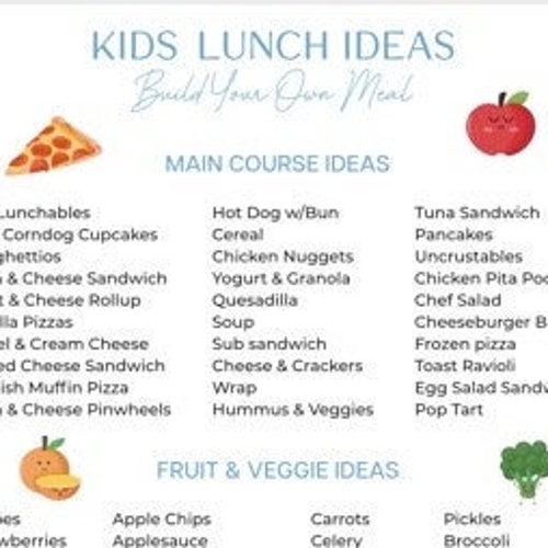 School Lunch Meal Planner Printable Editable Lunch Menu Kids - Etsy