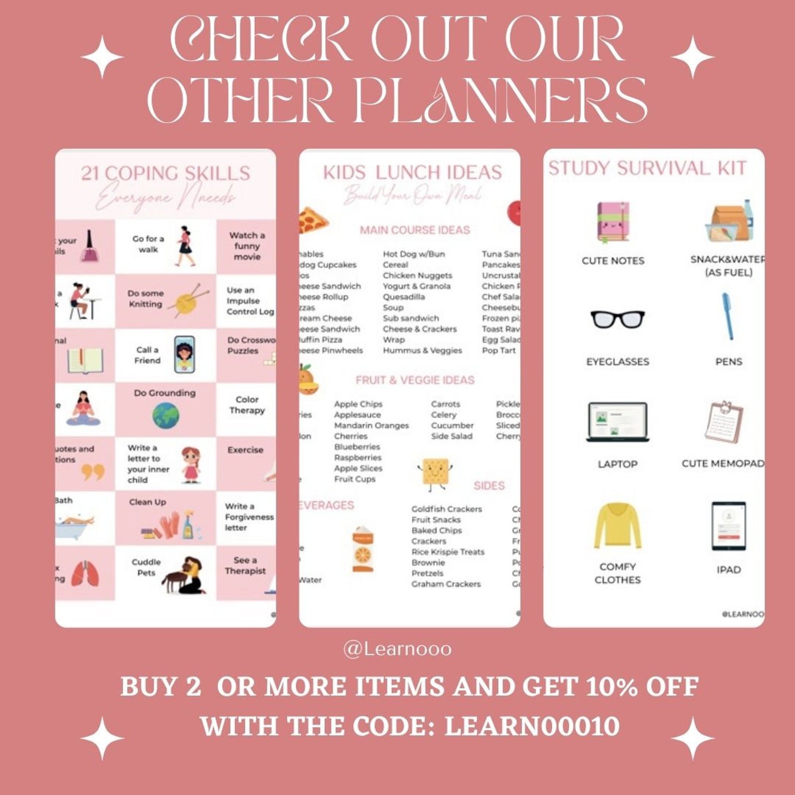 Kids Meal Planner | Kids Lunch Ideas Printable | School Lunch Meal ...
