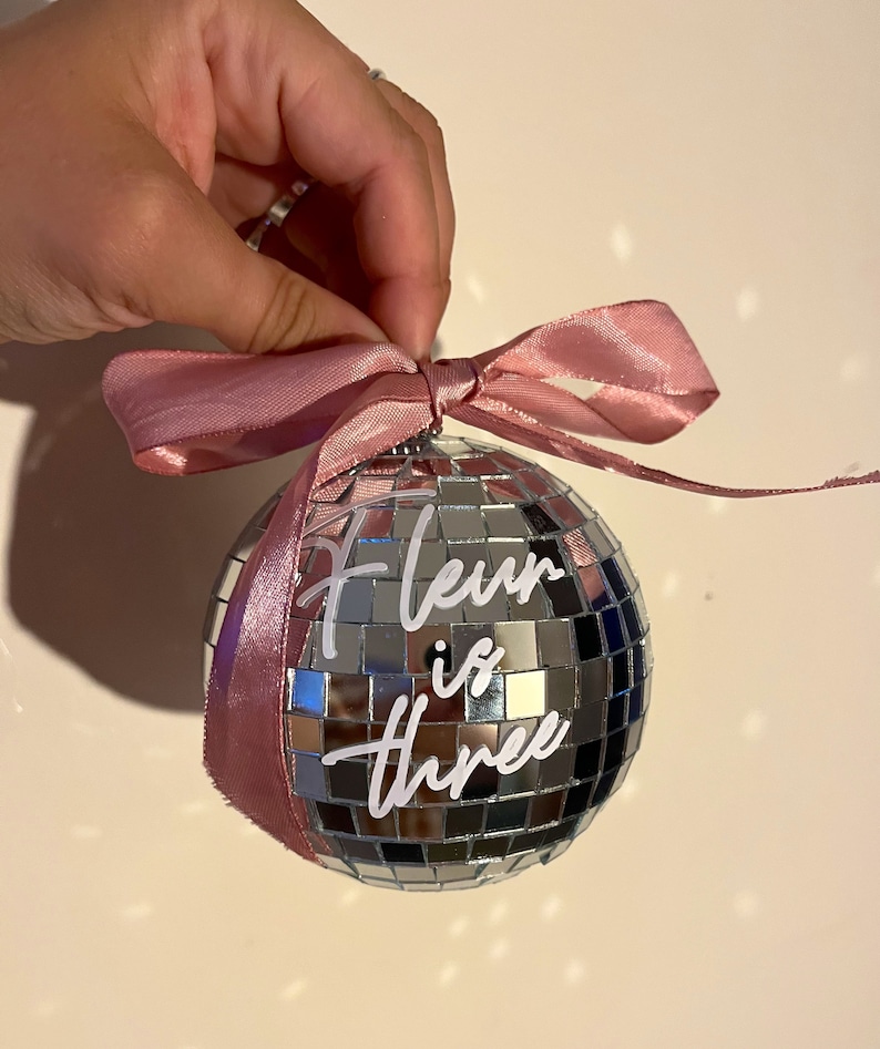 Mini Personalised Disco Ball Cake Topper Gift Party Etsy UK