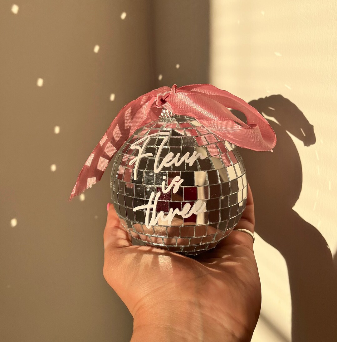 Mini Personalised Disco Ball Cake Topper Gift Party Decor Etsy UK