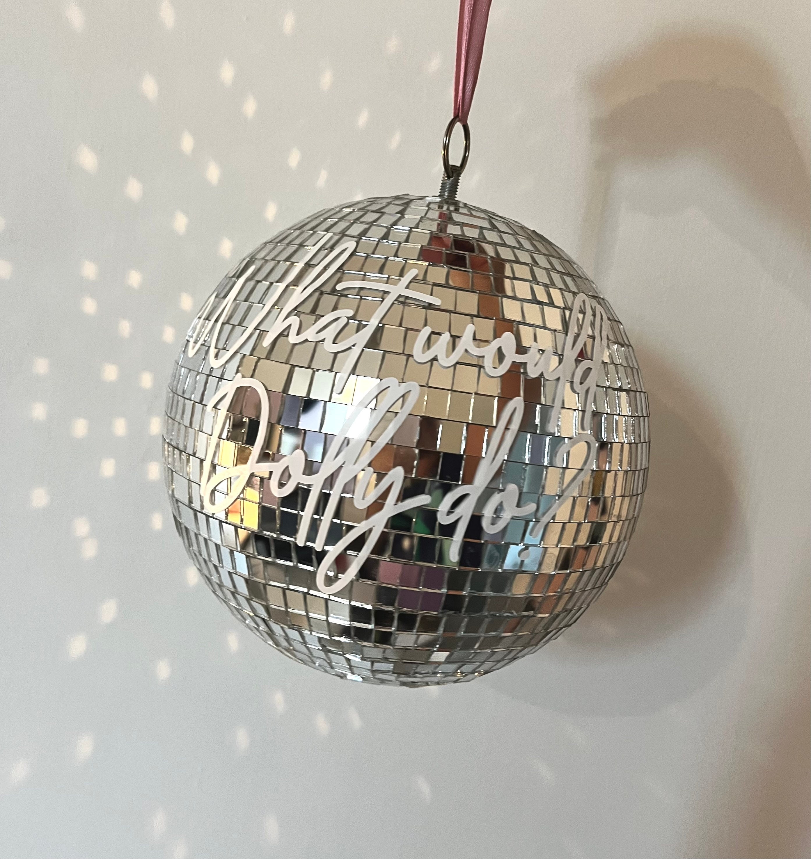 Dolly Parton Silver Disco Ball Plastic Tumbler with Straw 