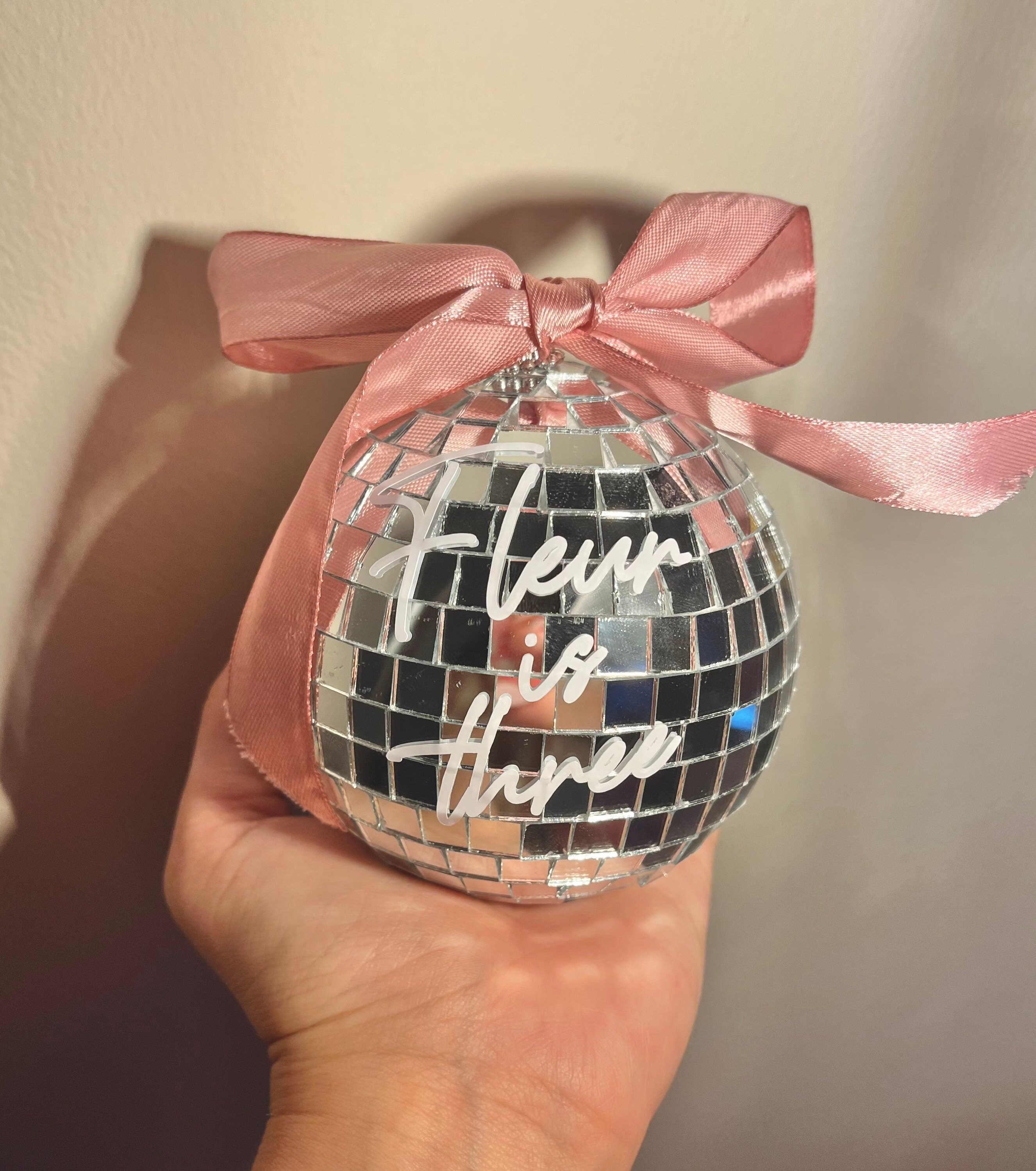 Mini Personalised Disco Ball Cake Topper Gift Party Etsy UK