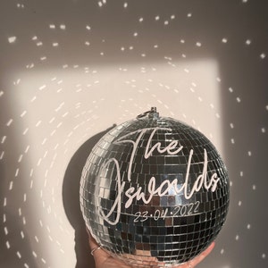 Bola de discoteca personalizada de 20 cm - Decoración para fiestas y bodas / Regalo único / Para bodas únicas / Fiestas disco, bodas, despedidas de soltera