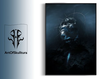 Skull Decor Dark Art Print Poster - Goth Gifts
