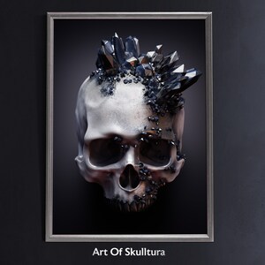 Surreal poster with skull, Print on smooth high quality paper, A gift for a horror fan, Original home decoration