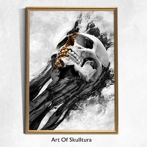 Skull Poster Print, Dark Art Poster, Teenage Room Decor, Skull Wandkunst, Hochwertige Drucke, Fine Art, Original Art, Abstrakter Schädel,