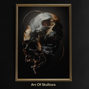 Schädel Poster, dunkler Kunstdruck, Geschenk für Horror Fan, Gothic Schädel Kunstdruck, dunkle Wanddekoration, einzigartiges Wohndekor, Memento Mori