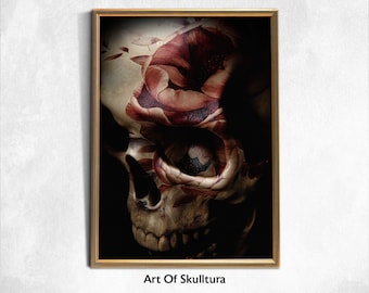 Skull Poster, Dark Art Print, Skull Art Print, Skull Wall Art, Gothic Home Decor, Gothic Art Print, Wall Art Decor