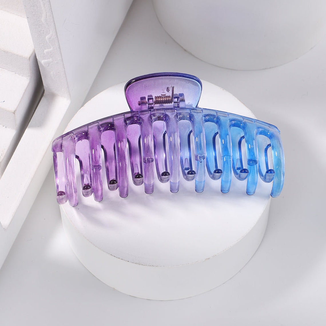 Rainbow Claw Hair Clips Extra Large Hair Claw Clear Claw Etsy