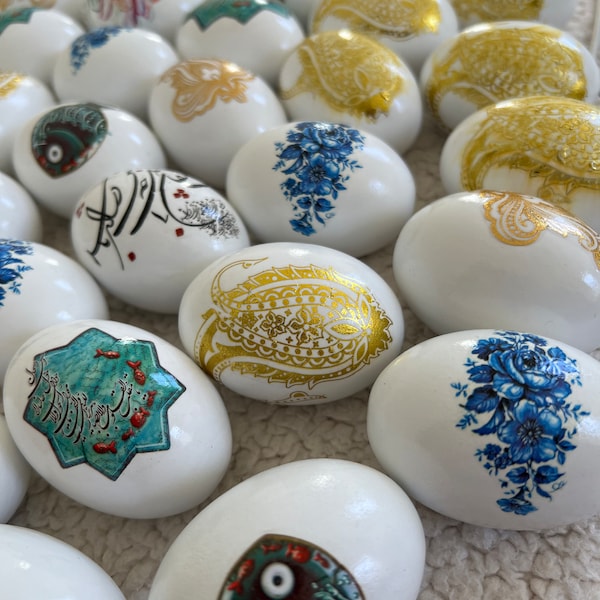 Handmade Farsi Calligraphy Wooden Eggs. Norooz Norwruz 1403, Haftseen Haftsin, Persian New Year, Haftseen egg for nouroz