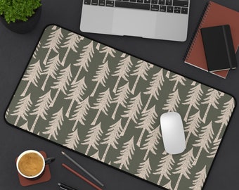 Sage Green Trees Cute Nature Keyboard Desk Mat