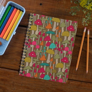 Cute Mushrooms Aesthetic Spiral Notebook Journal