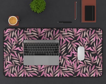 Pink Greenery Nature Aesthetic Keyboard Desk Mat