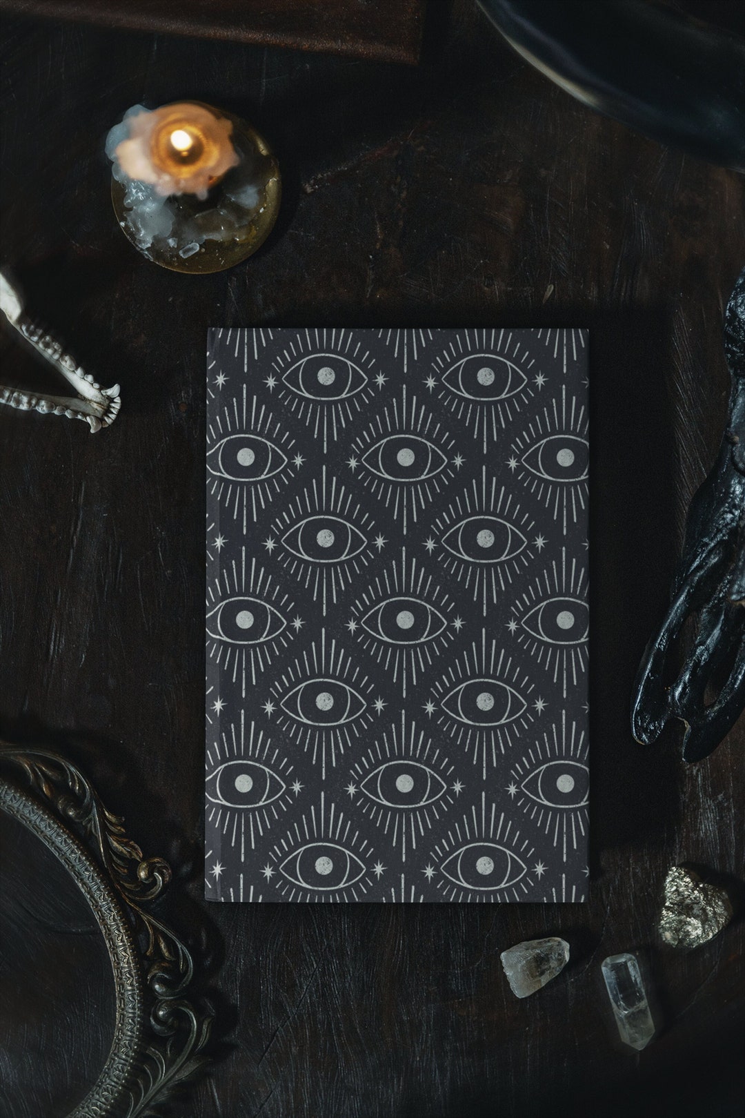 Evil Notebook Witchy Boho Evil Eyes Mystical Aesthetic Hardcover Notebook - Etsy