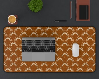 Terracotta Boho Retro Sunsets Aesthetic Desk Mat
