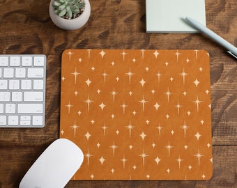 Cute Retro Terra Cotta Celestial Mouse Pad, Indie Aesthetic Desk Decor