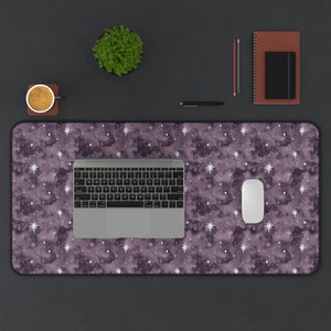 Witchy Celestial Stars Aesthetic Desk Mat, Cute Trendy Keyboard Pad