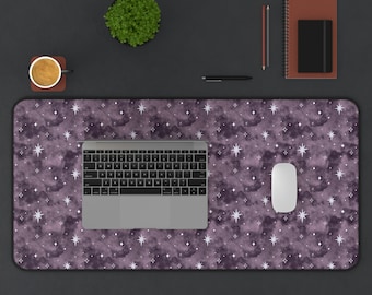 Witchy Celestial Stars Aesthetic Desk Mat, Cute Trendy Keyboard Pad
