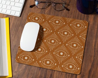 Terracotta Decor Boho Evil Eyes Aesthetic Mouse Pad