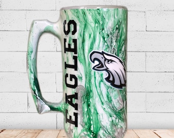 Cadeau voor Philadelphia Eagles-fans | Unieke handgemaakte mok met hydrodip-afwerking | Stevige mok voor wedstrijddagen