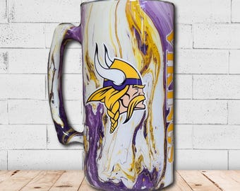 Cadeau voor Minnesota Vikings-fans | Unieke handgemaakte mok met hydrodip-afwerking | Stevige mok voor wedstrijddagen