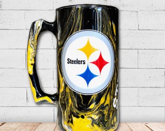 Cadeau voor Pittsburgh Steelers-fans | Unieke handgemaakte mok met hydrodip-afwerking | Stevige mok voor wedstrijddagen