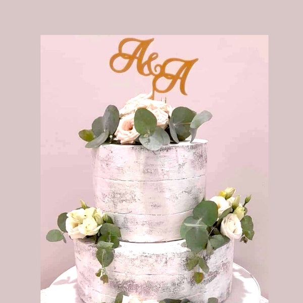 Topper cake iniziali nomi sposi per torta promessa di matrimonio / nuziale