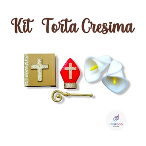 Kit per torta Cresima decorazione 5 pz _ conferma