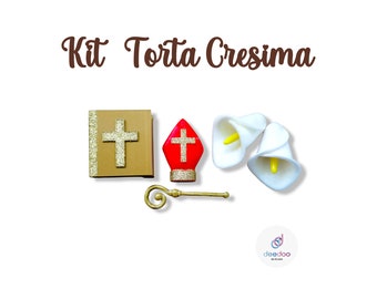 Kit per torta Cresima decorazione 5 pz _ conferma