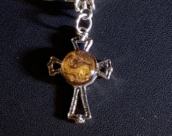 Glaube & Grace Kollektion Kreuz Halskette | Kreuz Anhänger | Einzigartiger christlicher Schmuck | Religiöse Halskette | Handbemalte Halskette | Glauben