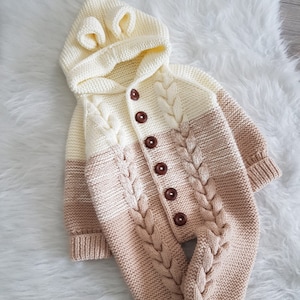 Coming home outfit, newborn outfit, knitted jumpsuit baby rompers,thick rompers clothing,baby hand knitted rompers